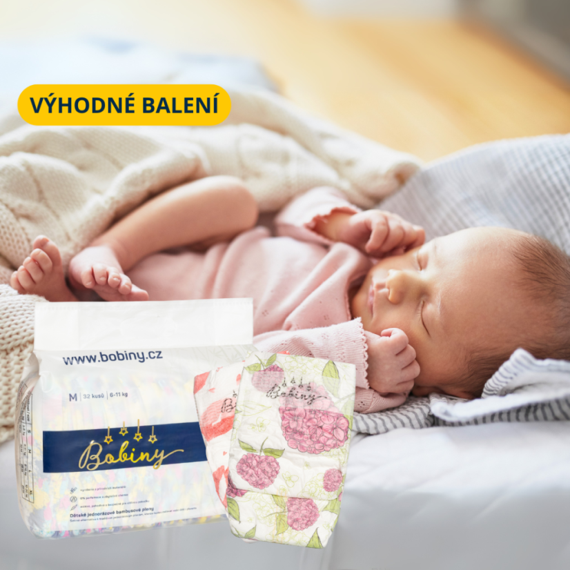 Měsíční balení plenek pro holčičky - Velikost: M (6-11 kg)