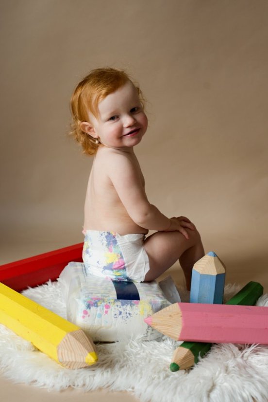 Bambusové pleny – Cákance - Velikost: M (6-11 kg) 32 ks